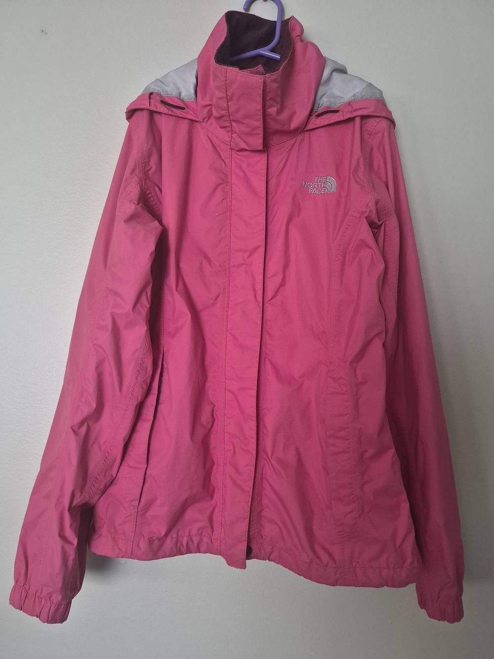 The North Face HyVent Women's XS Pink Waterproof Hooded Rain Jacket Windbreaker